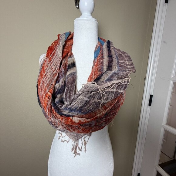 Caribe Woven Scarf Neutral Colors Pashmina Festival Rave - Picture 3 of 6